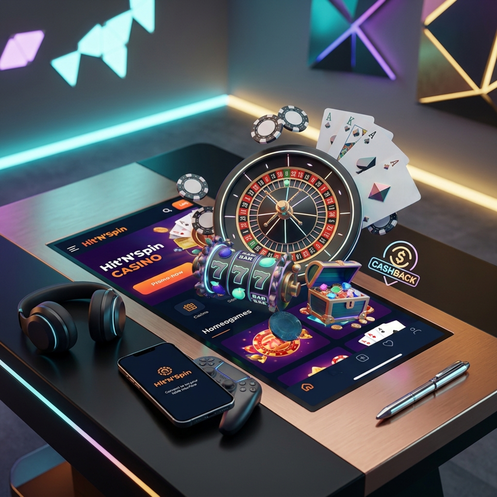 Provided casino gaming desk artwork with roulette, cards and a mobile phone